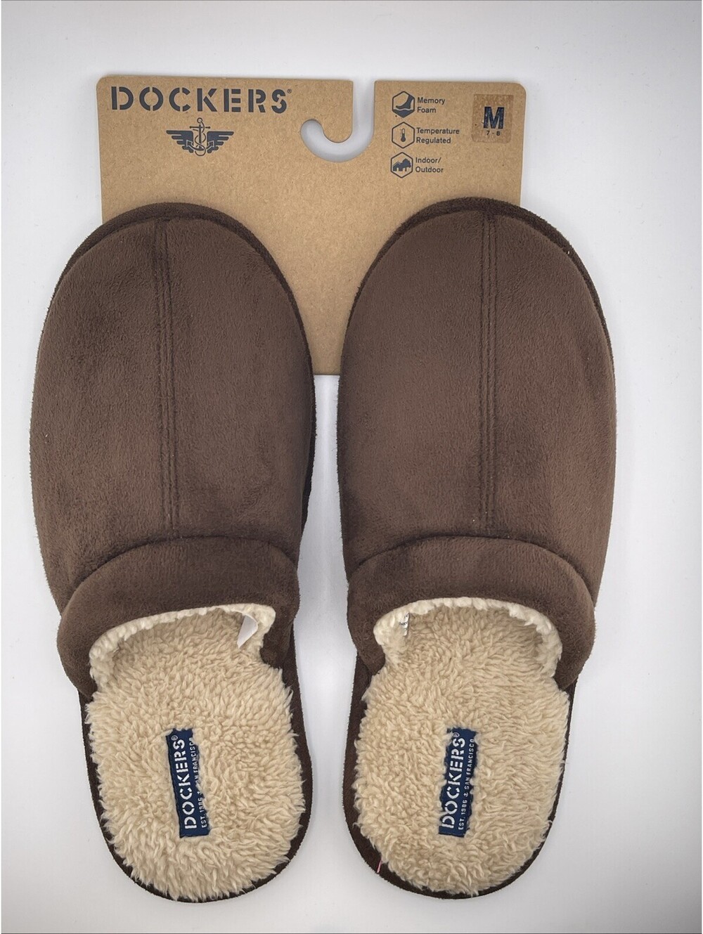 Dockers Men's Brown House Slippers Size M 7-8 New With Tag